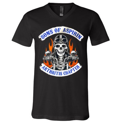 Sons Of Aspirin Arthritis Chapter For Funny Biker V-Neck T-Shirt