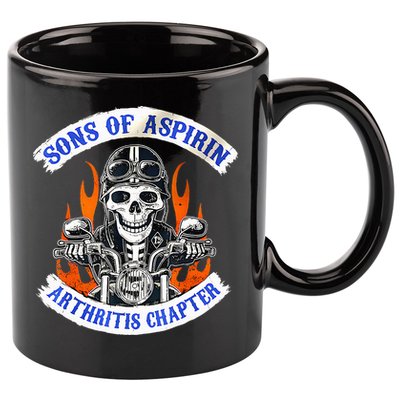 Sons Of Aspirin Arthritis Chapter For Funny Biker 11oz C Handle Ceramic Mug