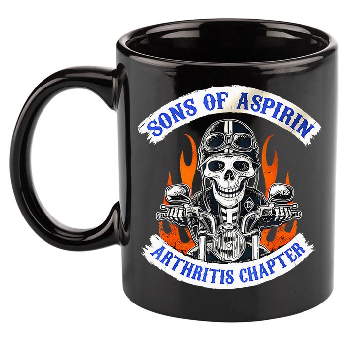 Sons Of Aspirin Arthritis Chapter For Funny Biker 11oz C Handle Ceramic Mug