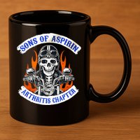 Sons Of Aspirin Arthritis Chapter For Funny Biker 11oz C Handle Ceramic Mug