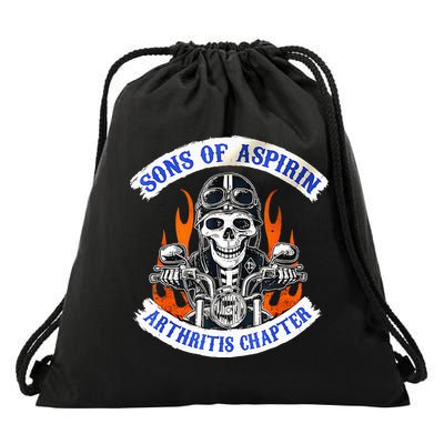 Sons Of Aspirin Arthritis Chapter For Funny Biker Drawstring Bag