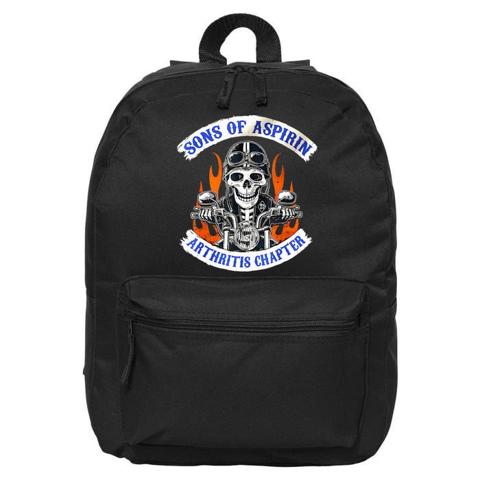 Sons Of Aspirin Arthritis Chapter For Funny Biker 16 in Basic Backpack