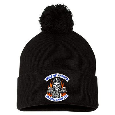 Sons Of Aspirin Arthritis Chapter For Funny Biker Pom Pom 12in Knit Beanie