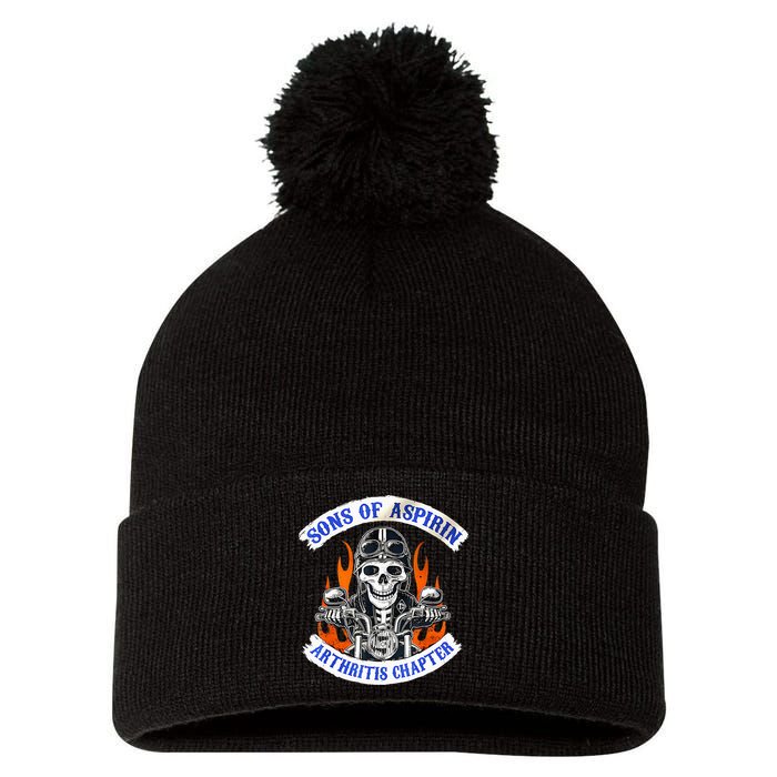 Sons Of Aspirin Arthritis Chapter For Funny Biker Pom Pom 12in Knit Beanie