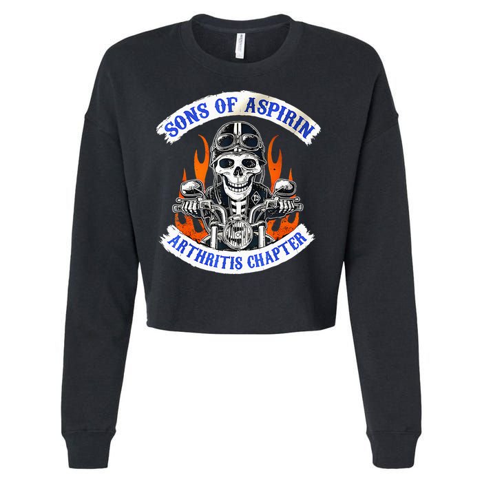 Sons Of Aspirin Arthritis Chapter For Funny Biker Cropped Pullover Crew