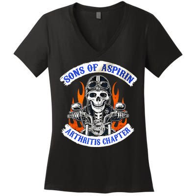 Sons Of Aspirin Arthritis Chapter For Funny Biker Women's V-Neck T-Shirt