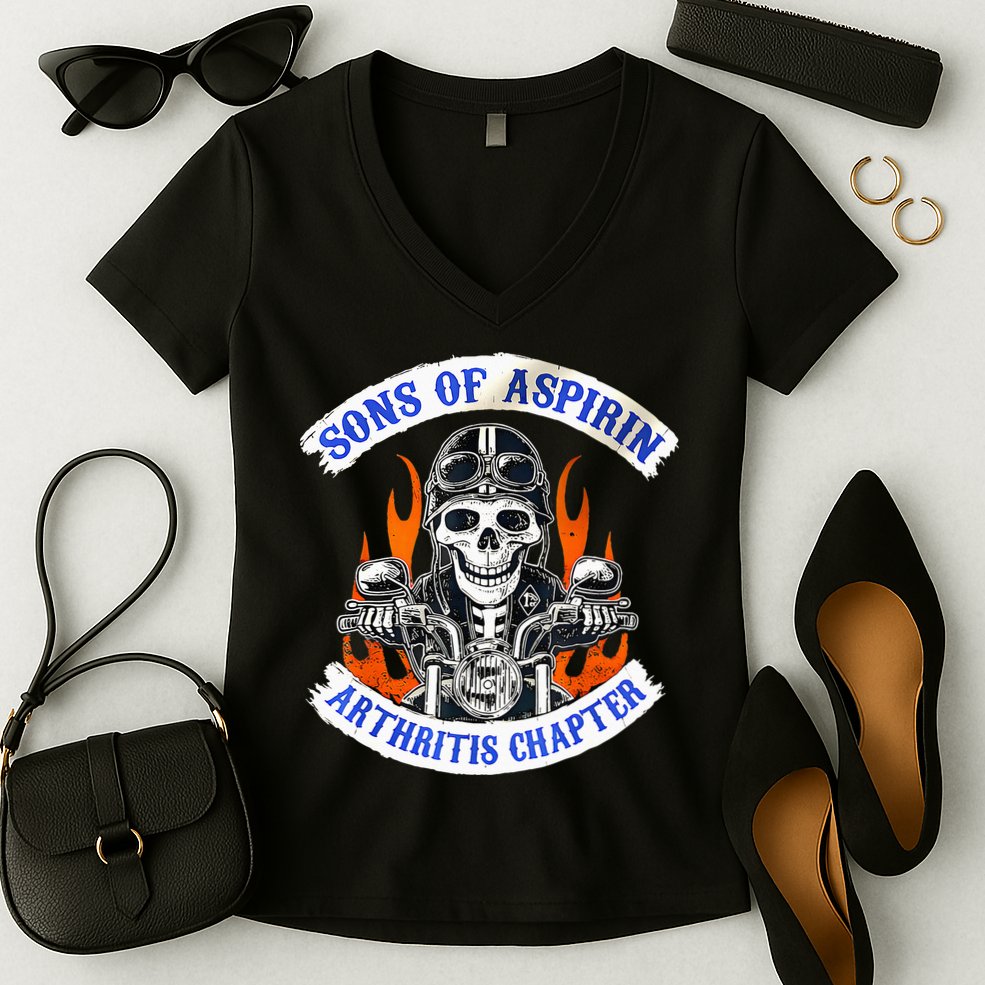 Sons Of Aspirin Arthritis Chapter For Funny Biker Women's V-Neck T-Shirt