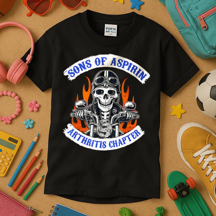 Sons Of Aspirin Arthritis Chapter For Funny Biker Kids T-Shirt