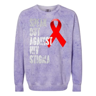 Speak Out Against Hiv Stigma World Aids Day Colorblast Crewneck Sweatshirt