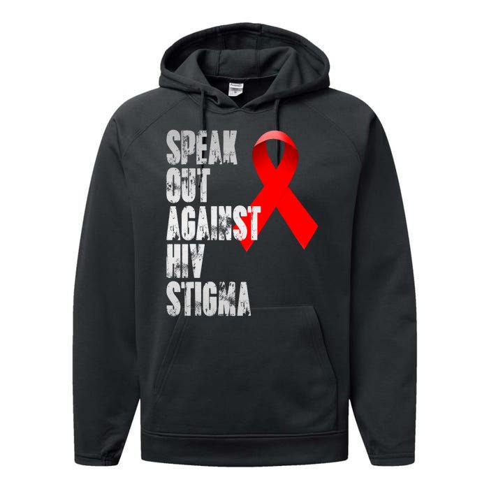 Speak Out Against Hiv Stigma World Aids Day Performance Fleece Hoodie