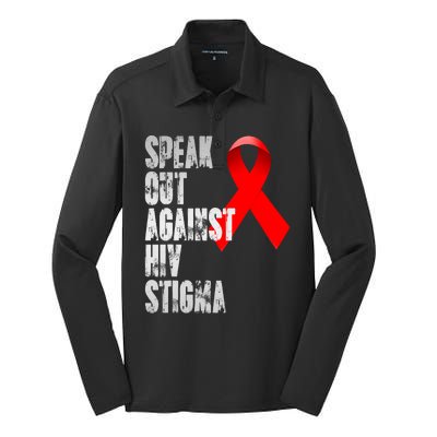 Speak Out Against Hiv Stigma World Aids Day Silk Touch Performance Long Sleeve Polo