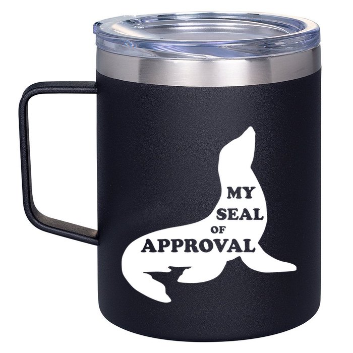Seal Of Approval 12oz Stainless Steel Coffee Mug