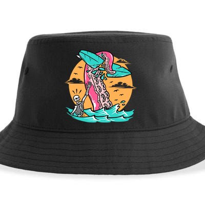 Surfing Octopus Attack Surfer Holiday Gift Sustainable Bucket Hat