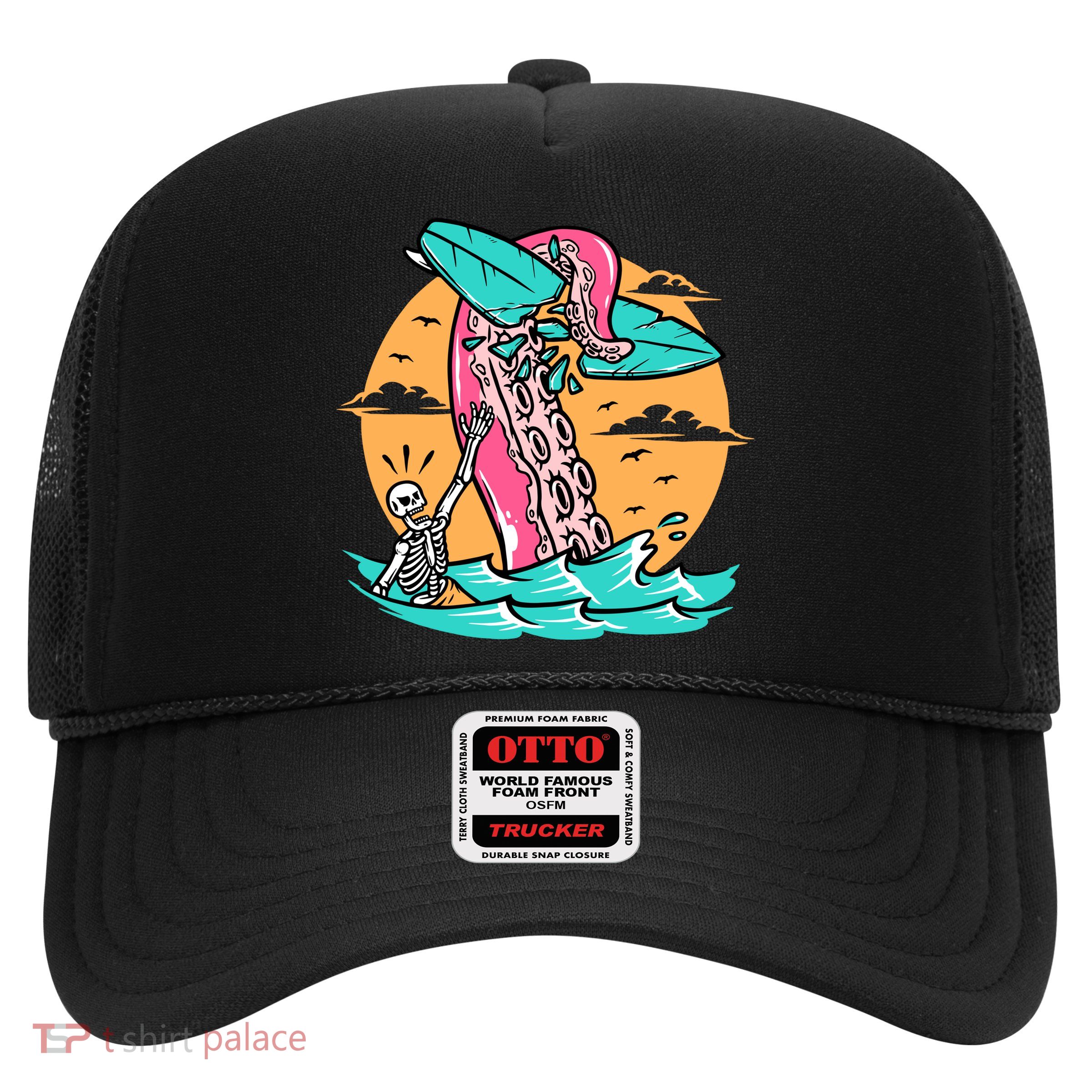 Surfing Octopus Attack Surfer Holiday Gift Trucker Hat