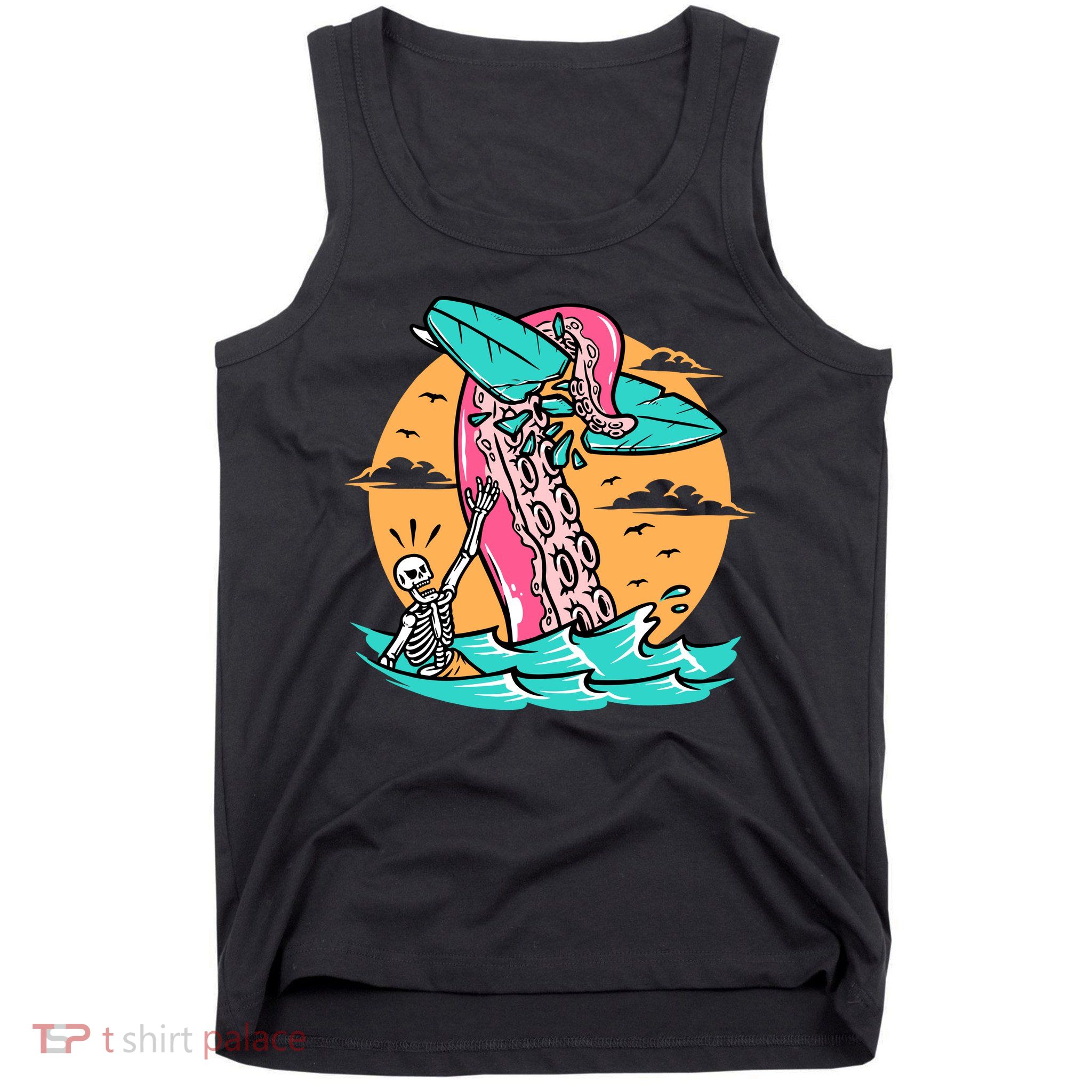 Surfing Octopus Attack Surfer Holiday Gift Tank Top
