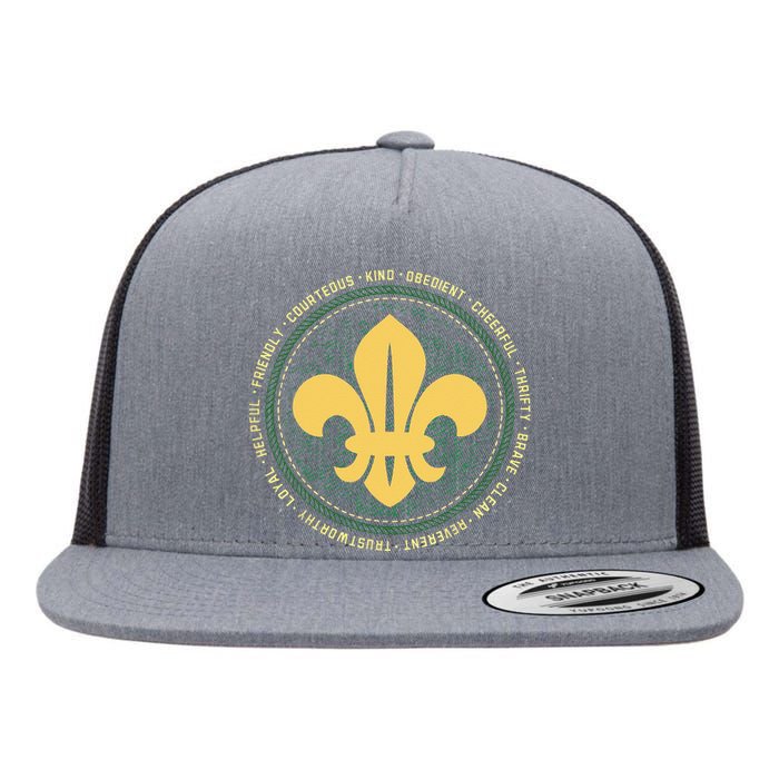 Scout Oath And Law Scout Member And Flat Bill Trucker Hat