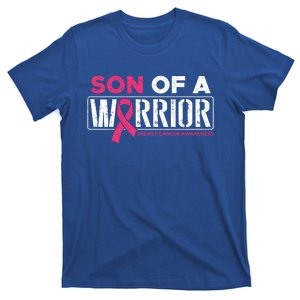 Son Of A Warrior Breast Cancer Awareness Pink Ribbon Support Gift T-Shirt