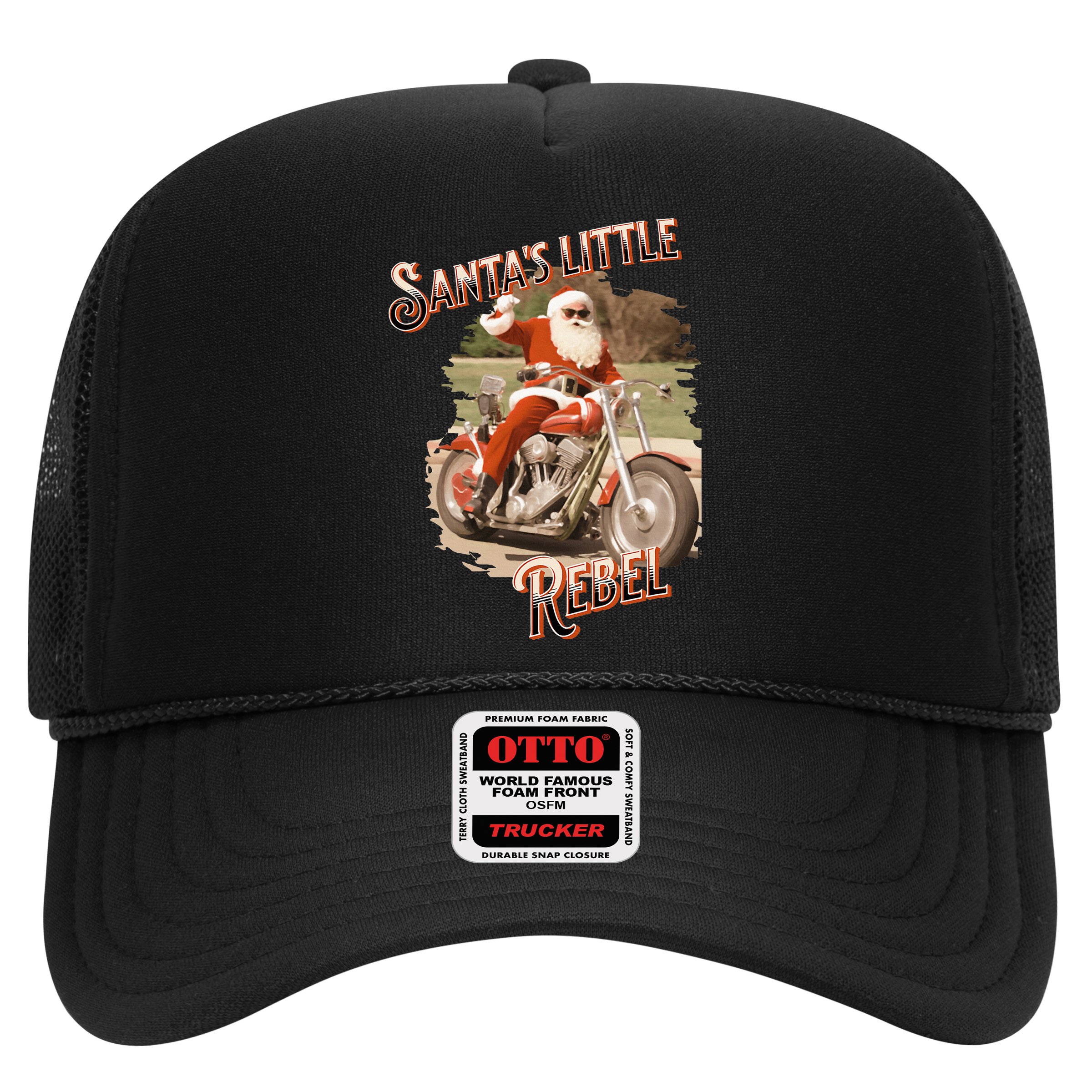 Santa on a Motorcycle Vintage Style Rebellious Christmas  Hat