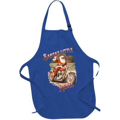 Santa on a Motorcycle Vintage Style Rebellious Christmas  Apron
