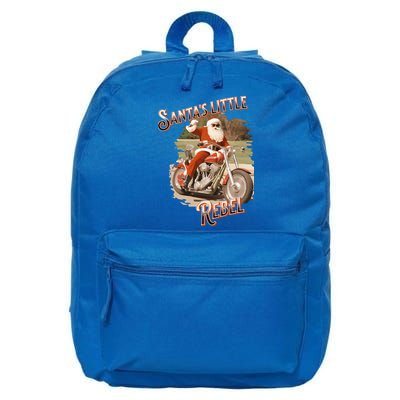 Santa on a Motorcycle Vintage Style Rebellious Christmas  16 in Basic Backpack