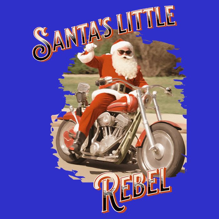 Santa on a Motorcycle Vintage Style Rebellious Christmas  Baby Bodysuit