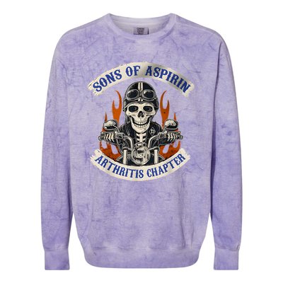 Sons Of Aspirin Arthritis Chapter Funny Biker Colorblast Crewneck Sweatshirt