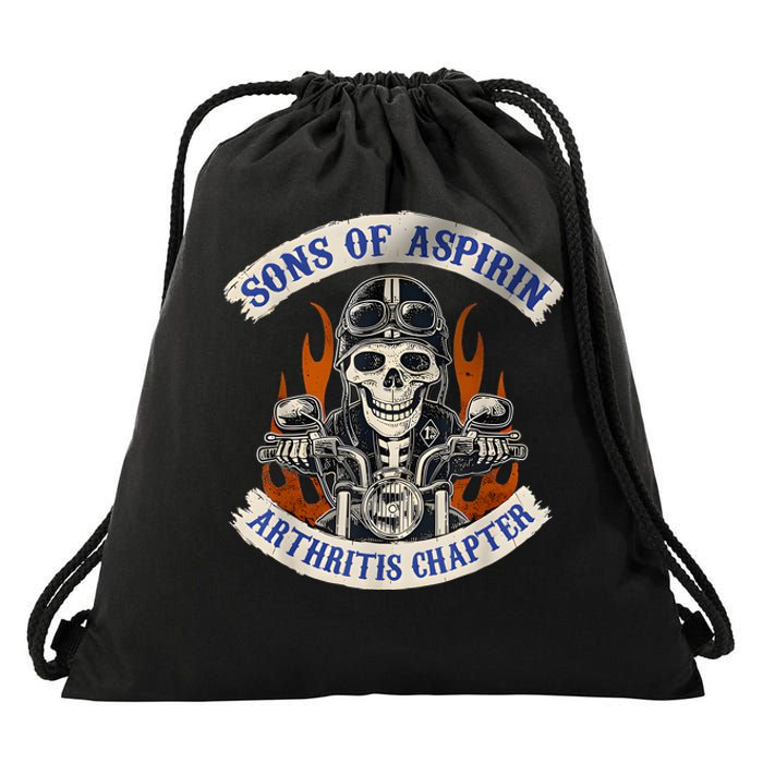 Sons Of Aspirin Arthritis Chapter Funny Biker Drawstring Bag