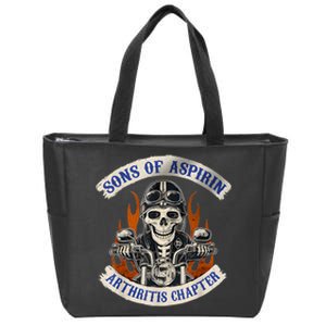 Sons Of Aspirin Arthritis Chapter Funny Biker Zip Tote Bag