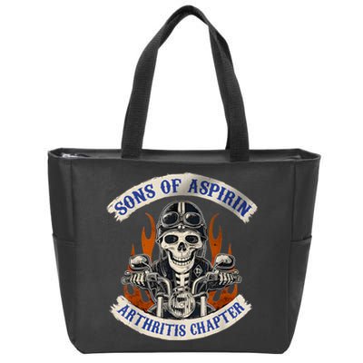 Sons Of Aspirin Arthritis Chapter Funny Biker Zip Tote Bag