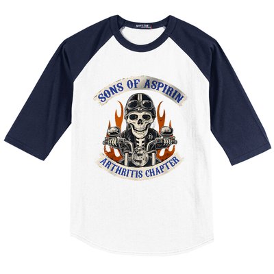 Sons Of Aspirin Arthritis Chapter Funny Biker Baseball Sleeve Shirt