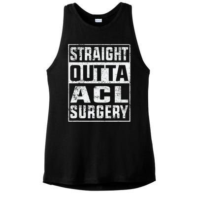 Straight Outta ACL Surgery Funny ACL Surgery Recovery  Ladies PosiCharge Tri-Blend Wicking Tank