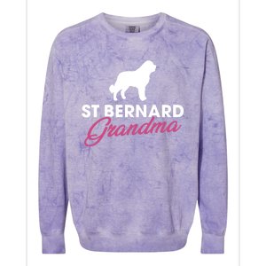 Silhouette Of A St Bernard Gift St Bernard Grandma Gift Colorblast Crewneck Sweatshirt