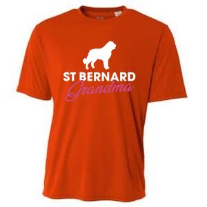 Silhouette Of A St Bernard Gift St Bernard Grandma Gift Cooling Performance Crew T-Shirt