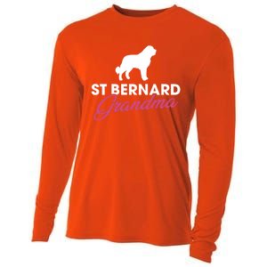 Silhouette Of A St Bernard Gift St Bernard Grandma Gift Cooling Performance Long Sleeve Crew