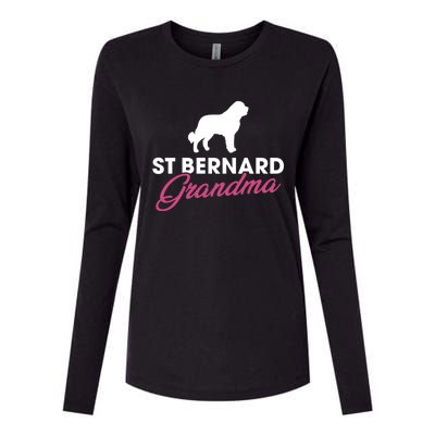 Silhouette Of A St Bernard Gift St Bernard Grandma Gift Womens Cotton Relaxed Long Sleeve T-Shirt