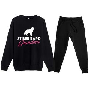 Silhouette Of A St Bernard Gift St Bernard Grandma Gift Premium Crewneck Sweatsuit Set