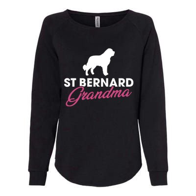 Silhouette Of A St Bernard Gift St Bernard Grandma Gift Womens California Wash Sweatshirt