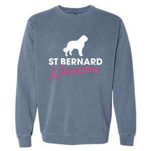 Silhouette Of A St Bernard Gift St Bernard Grandma Gift Garment-Dyed Sweatshirt