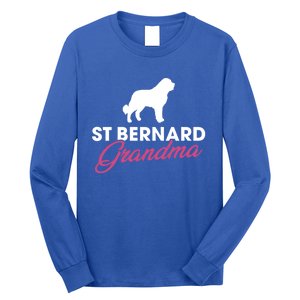 Silhouette Of A St Bernard Gift St Bernard Grandma Gift Long Sleeve Shirt