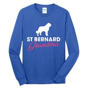 Silhouette Of A St Bernard Gift St Bernard Grandma Gift Tall Long Sleeve T-Shirt