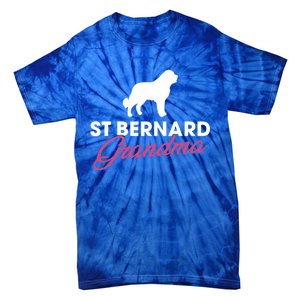 Silhouette Of A St Bernard Gift St Bernard Grandma Gift Tie-Dye T-Shirt