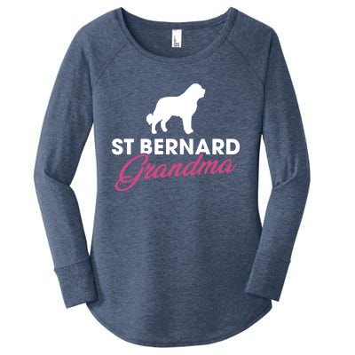 Silhouette Of A St Bernard Gift St Bernard Grandma Gift Women's Perfect Tri Tunic Long Sleeve Shirt