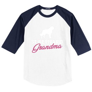 Silhouette Of A St Bernard Gift St Bernard Grandma Gift Baseball Sleeve Shirt