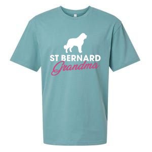 Silhouette Of A St Bernard Gift St Bernard Grandma Gift Sueded Cloud Jersey T-Shirt