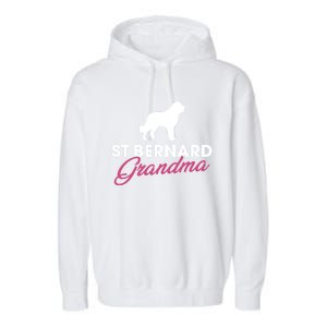 Silhouette Of A St Bernard Gift St Bernard Grandma Gift Garment-Dyed Fleece Hoodie