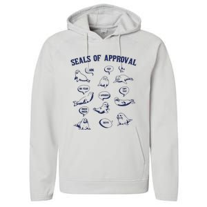 Seals Of Approval Funny Retro Performance Fleece Hoodie