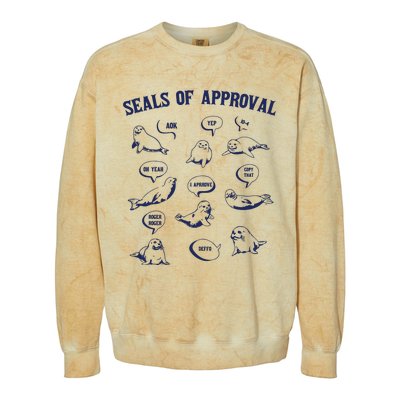 Seals Of Approval Funny Retro Colorblast Crewneck Sweatshirt