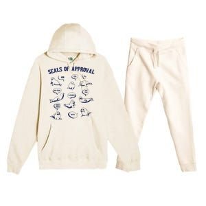 Seals Of Approval Funny Retro Premium Hooded Sweatsuit Set