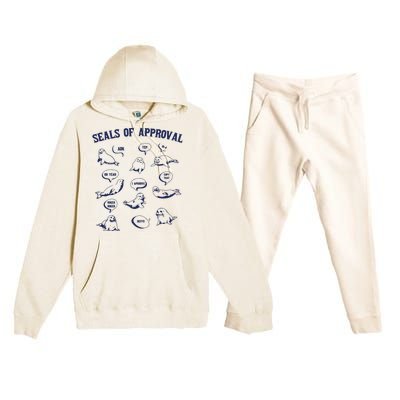 Seals Of Approval Funny Retro Premium Hooded Sweatsuit Set