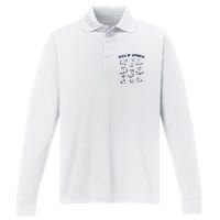 Seals Of Approval Funny Retro Performance Long Sleeve Polo